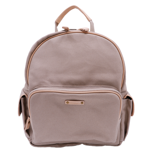 Leather trim small backpack