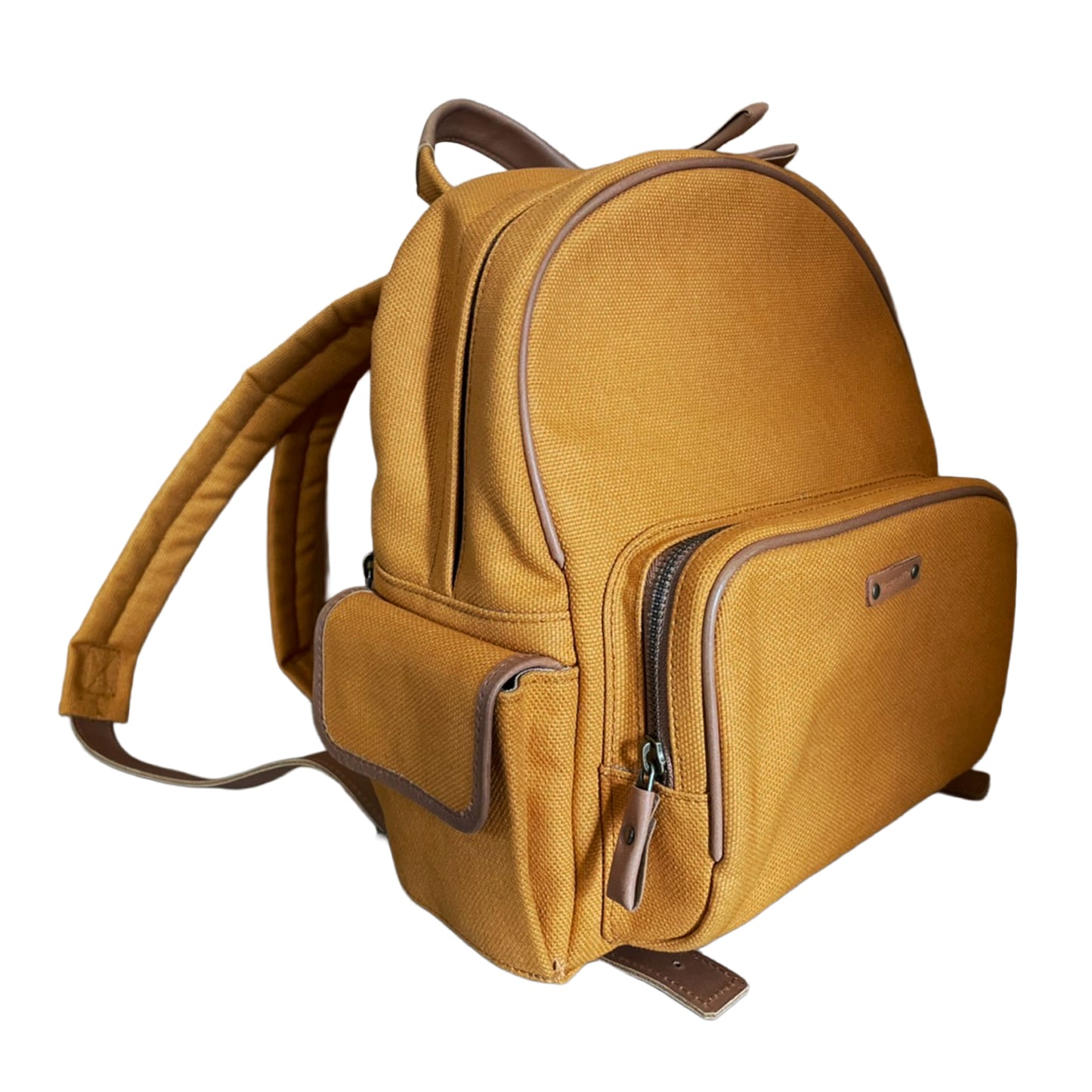 Leather trim small backpack