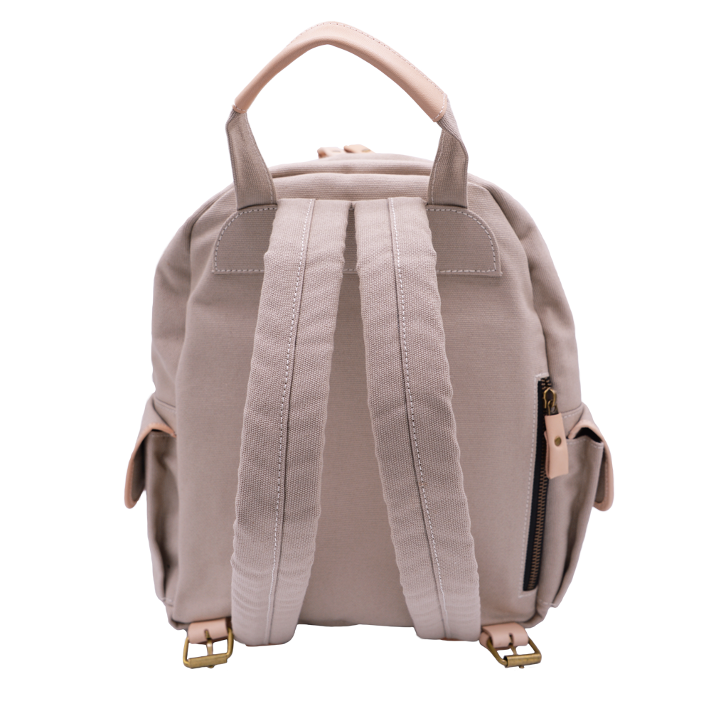 Leather trim small backpack