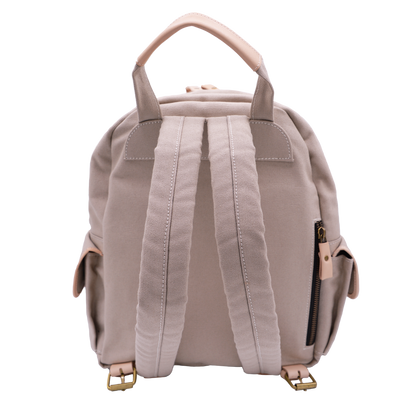 Leather trim small backpack