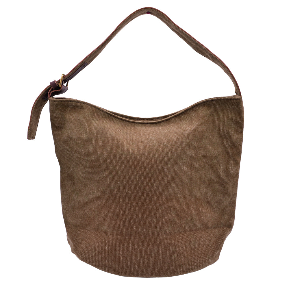 Leather base canvas bag