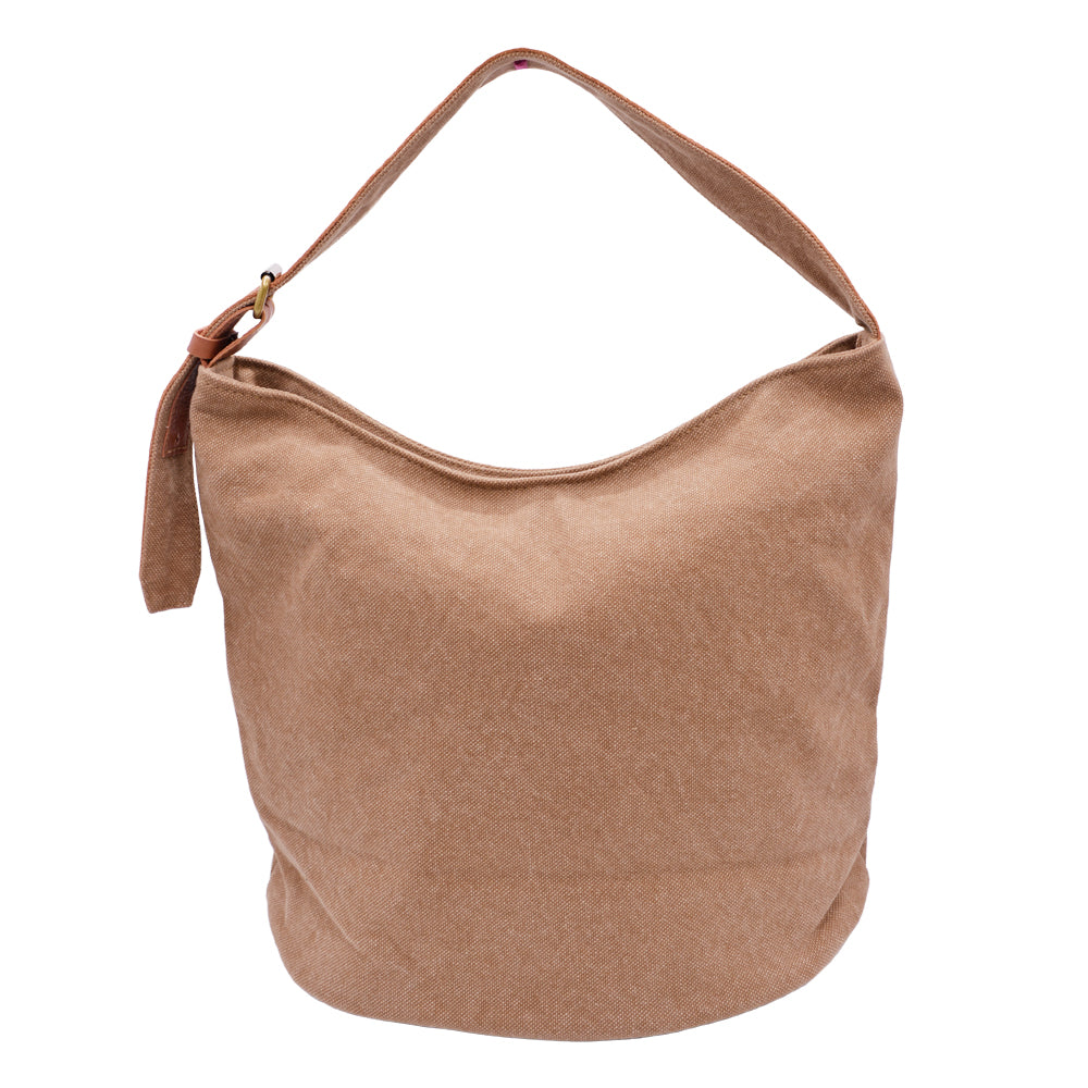 Leather base canvas bag
