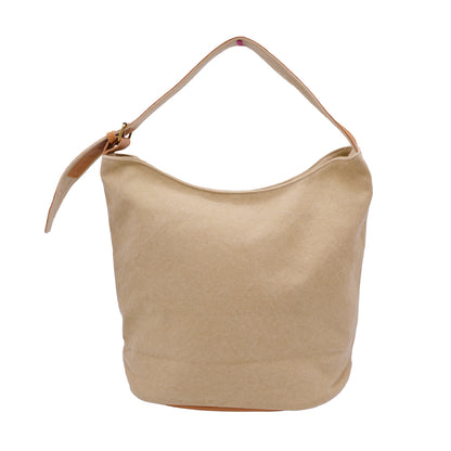 Leather base canvas bag