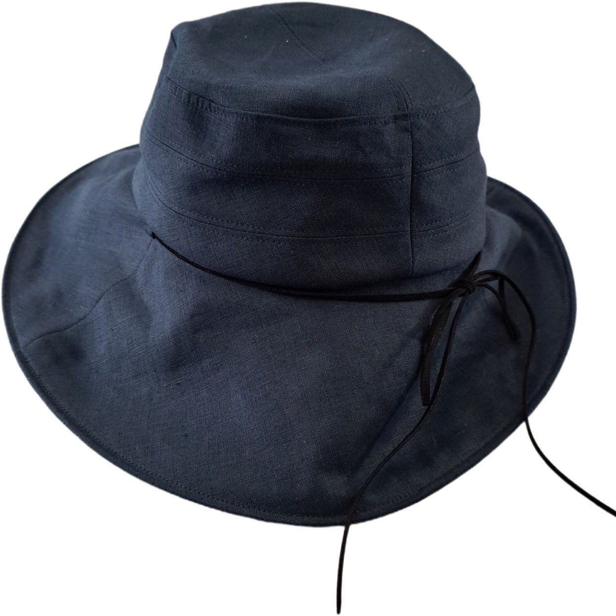 Linen sun hat black