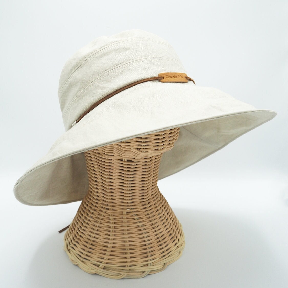 Linen sun hat cream