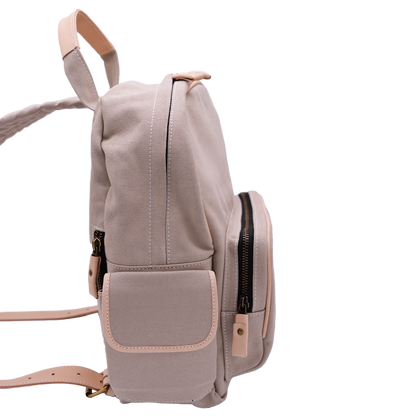 Leather trim small backpack