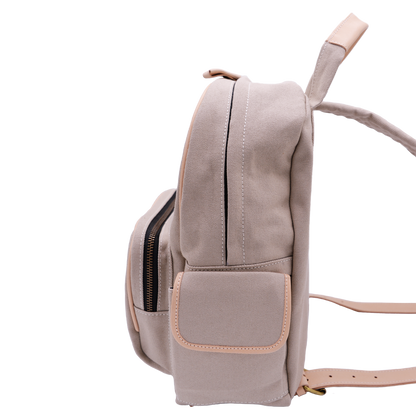 Leather trim small backpack
