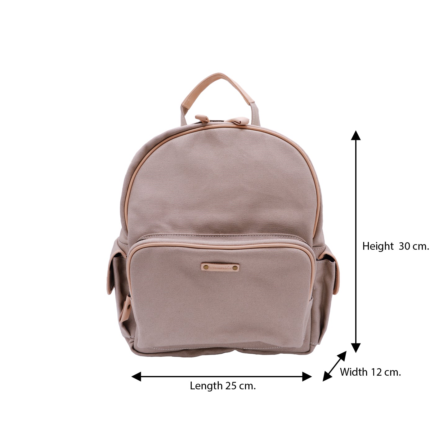 Leather trim small backpack