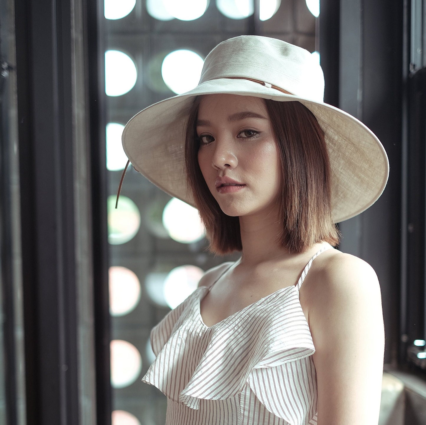 Linen sun hat