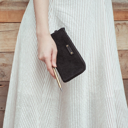 Flat canvas wallet