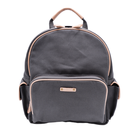 Leather trim small backpack